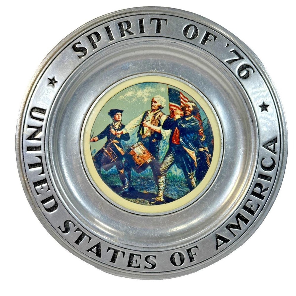 Vintage Spirit of '76 United States Pewter Collector Plate-'11 inch